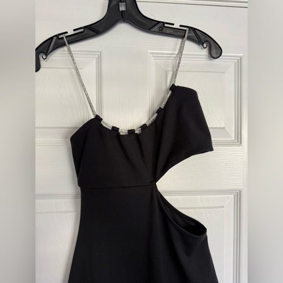 Lovers + Friends Charlotte Rhinestone Strap Cutout Midi Sexy Slit Dress REVOLVE - Picture 9 of 16